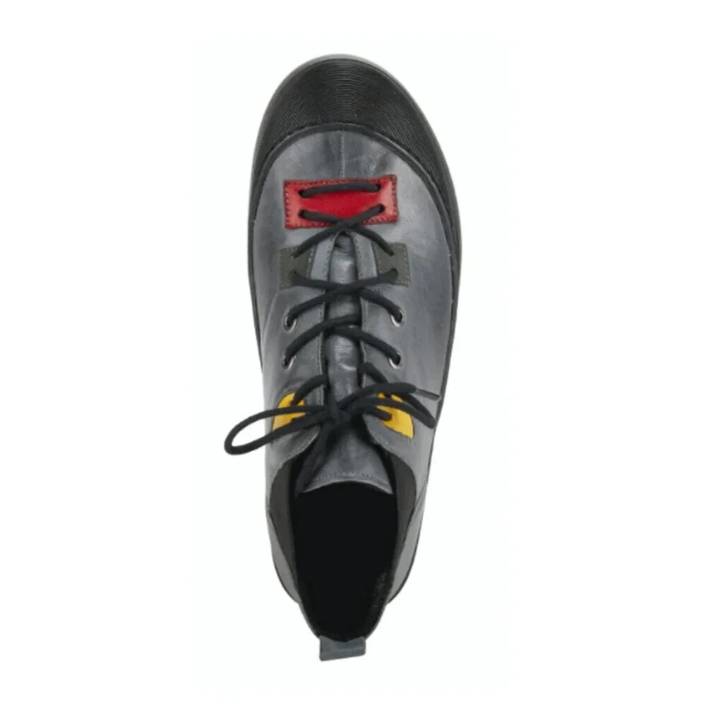 Spring Step Cherly Sneakers Women US 5.5-6 Charcoal Leather Lace Up Shoes KHD477